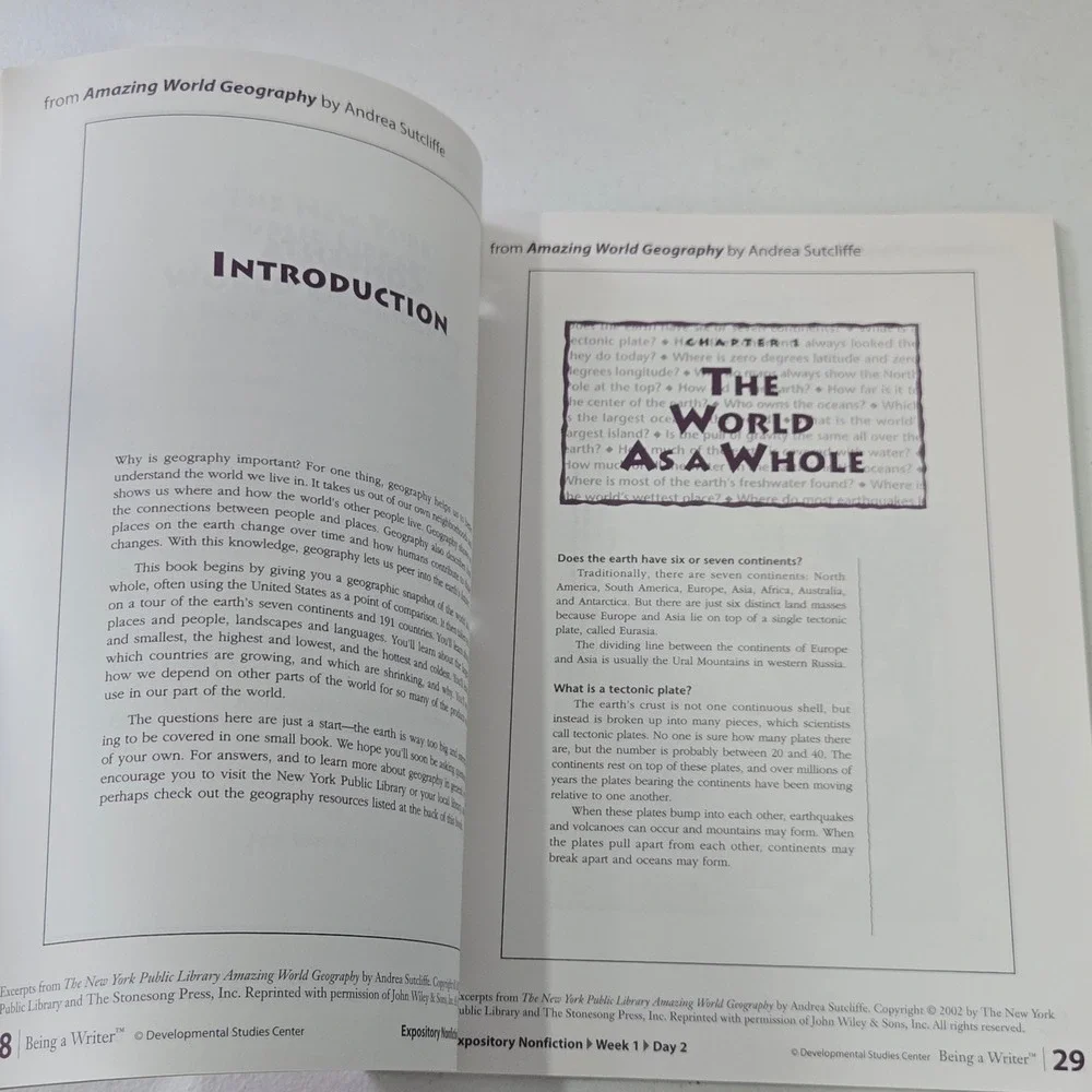 Being a Writer Student Writing Handbook Developmental Studies Center